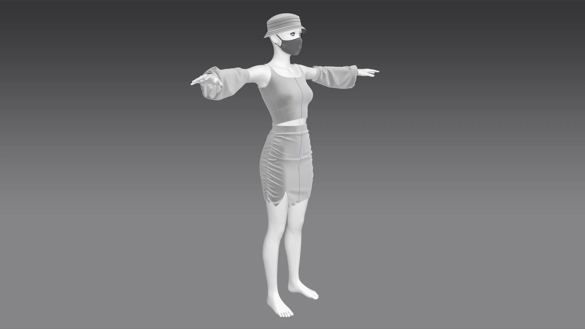 Skirt No.3 (Marvelous Designer & Clo3d & FBX & OBJ & Texture)