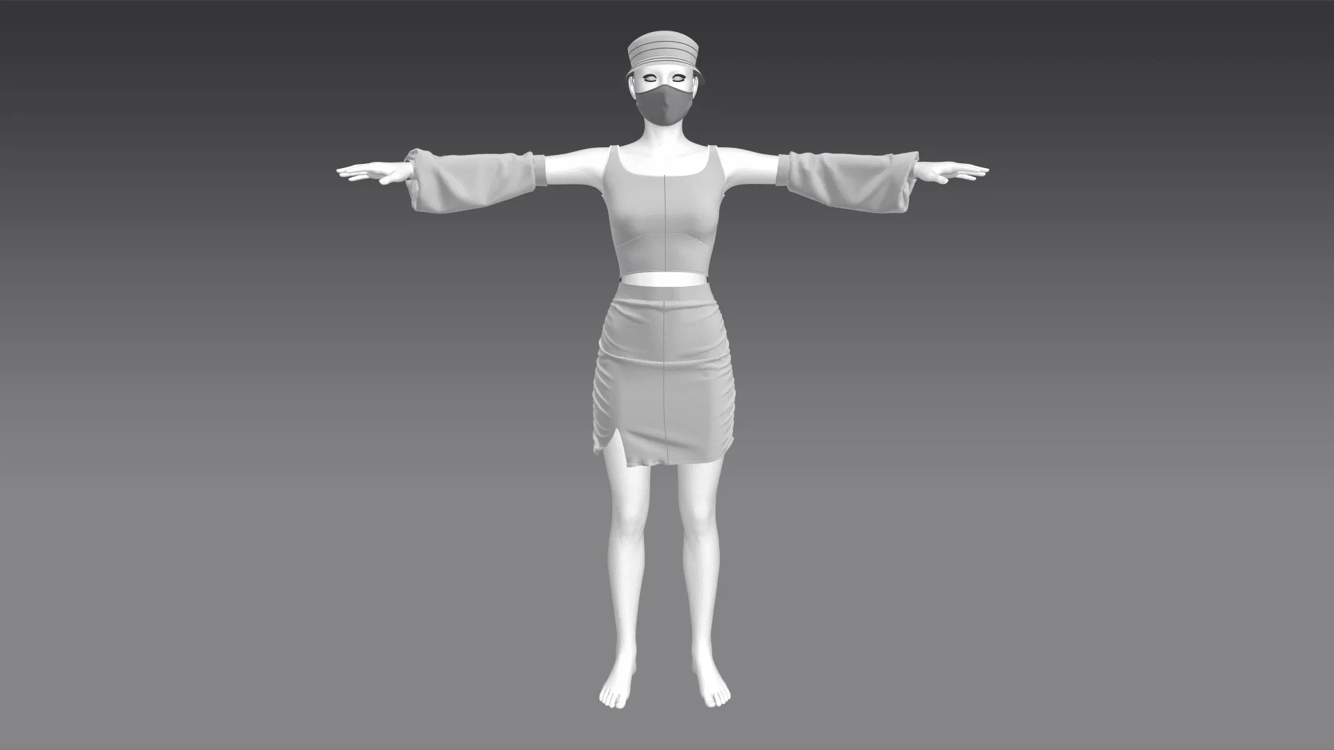 Skirt No.3 (Marvelous Designer & Clo3d & FBX & OBJ & Texture)