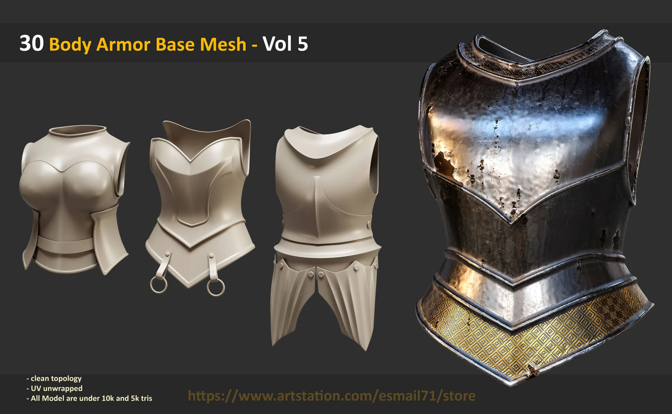 30 Body Armor Base Mesh - Vol 5