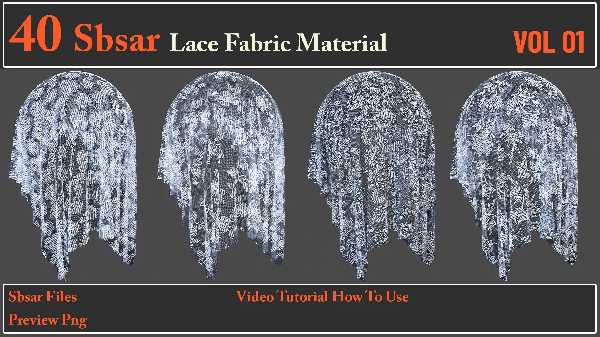 40 SBSAR Lace Fabric Materials