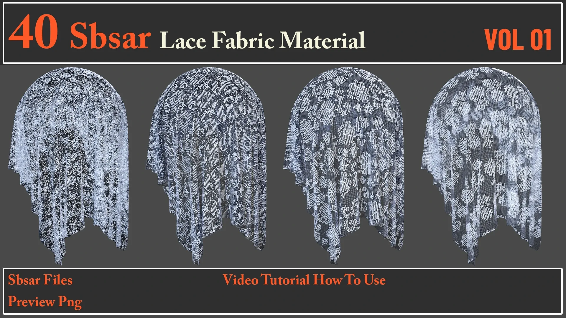 40 SBSAR Lace Fabric Materials