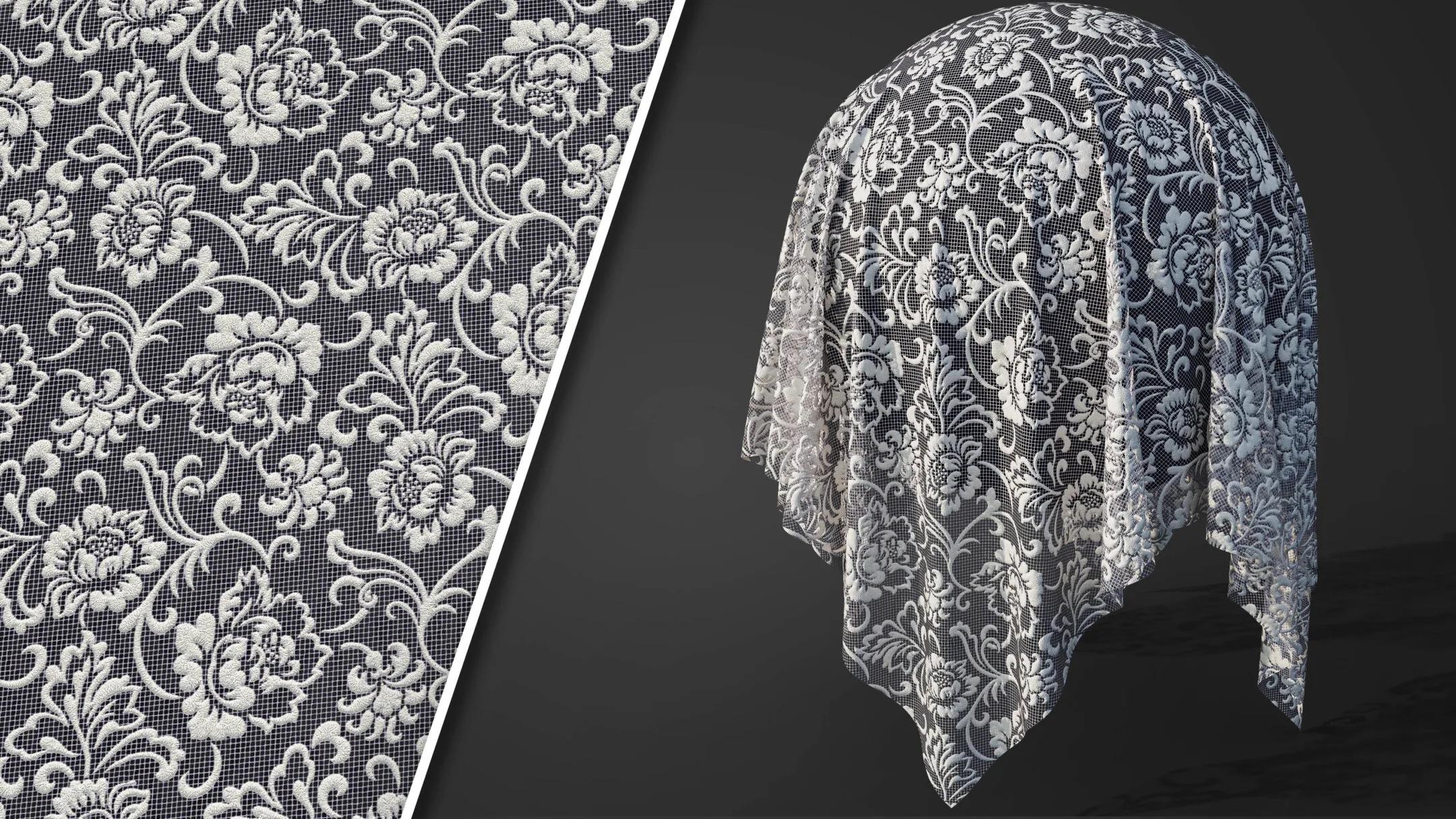 50 Lace Fabric Texture + Sbsar + VideoTutorial Vol03