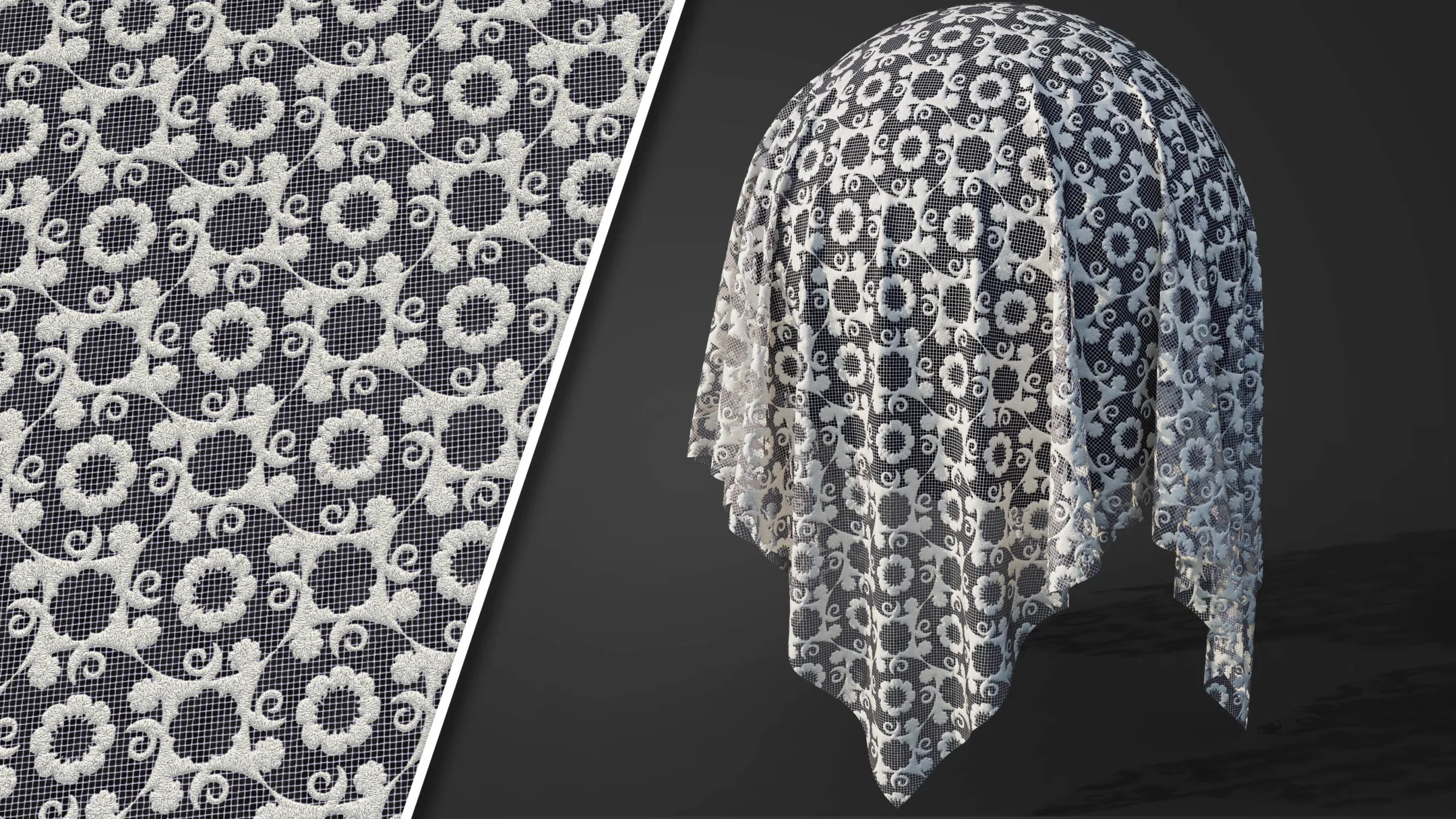 50 Lace Fabric Texture + Sbsar + VideoTutorial Vol03