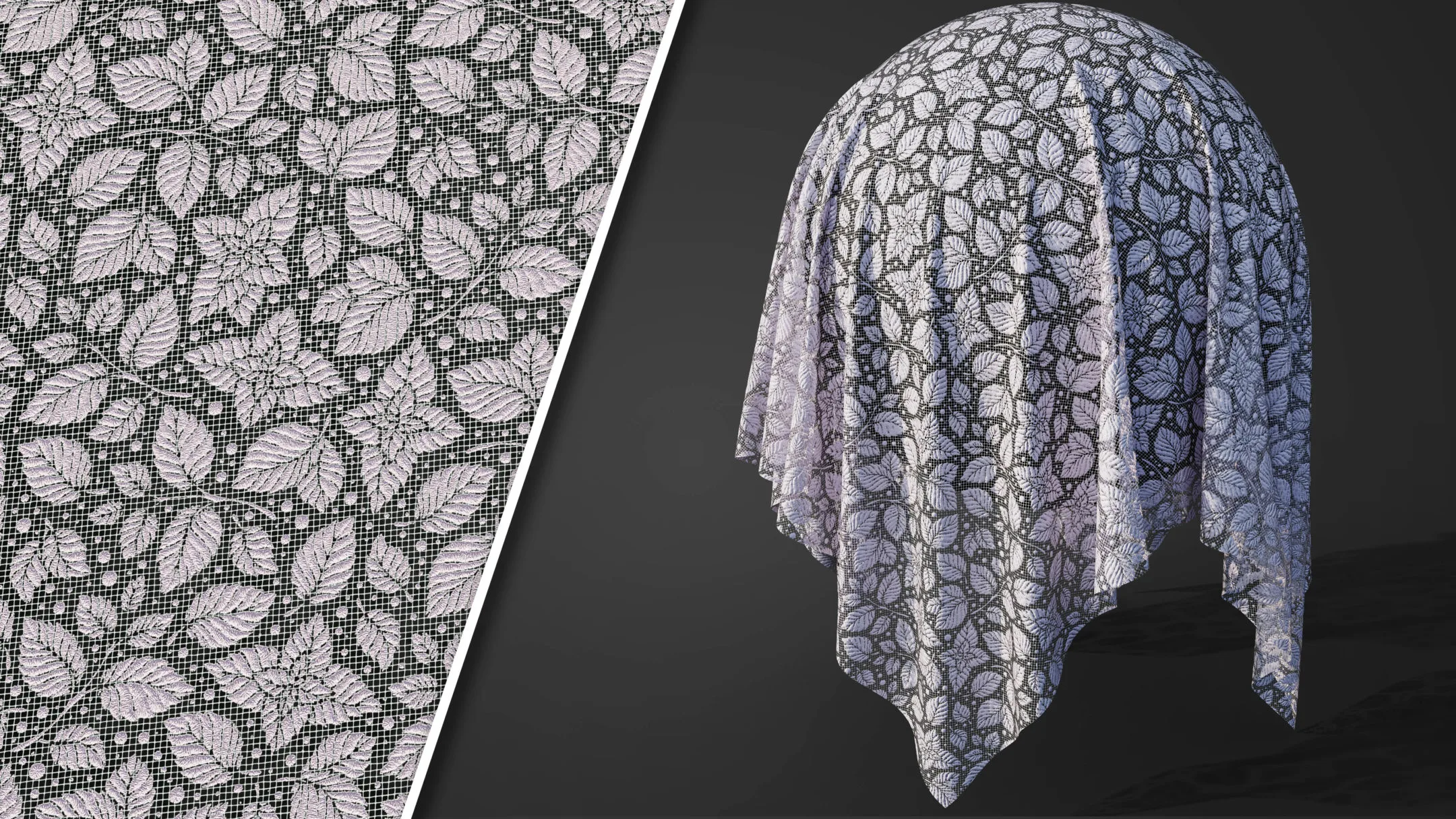 50 Lace Fabric Texture + Sbsar + VideoTutorial Vol03