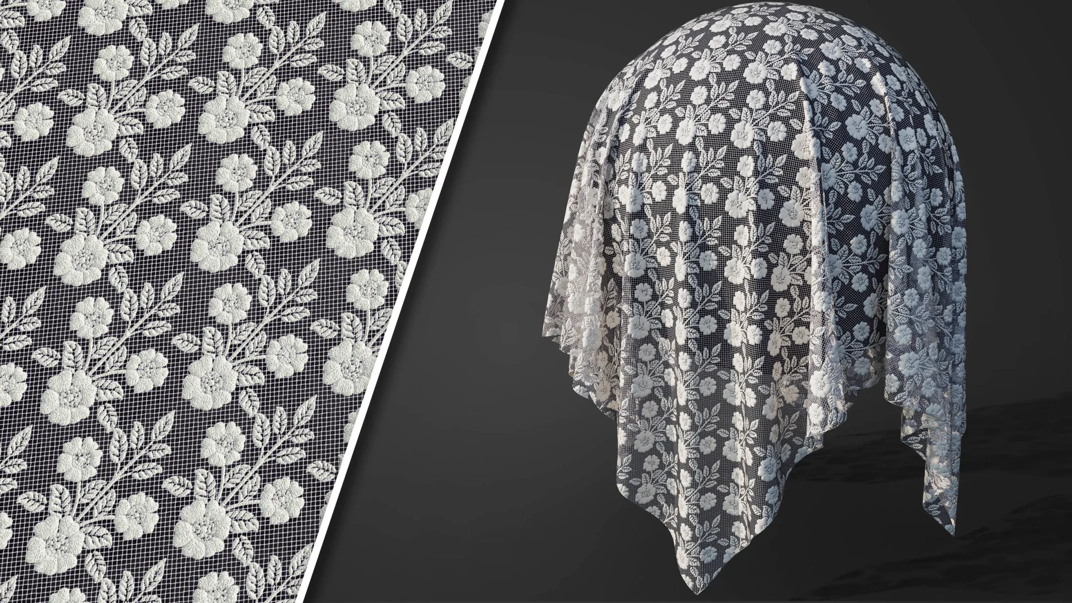 50 Lace Fabric Texture + Sbsar + VideoTutorial Vol03