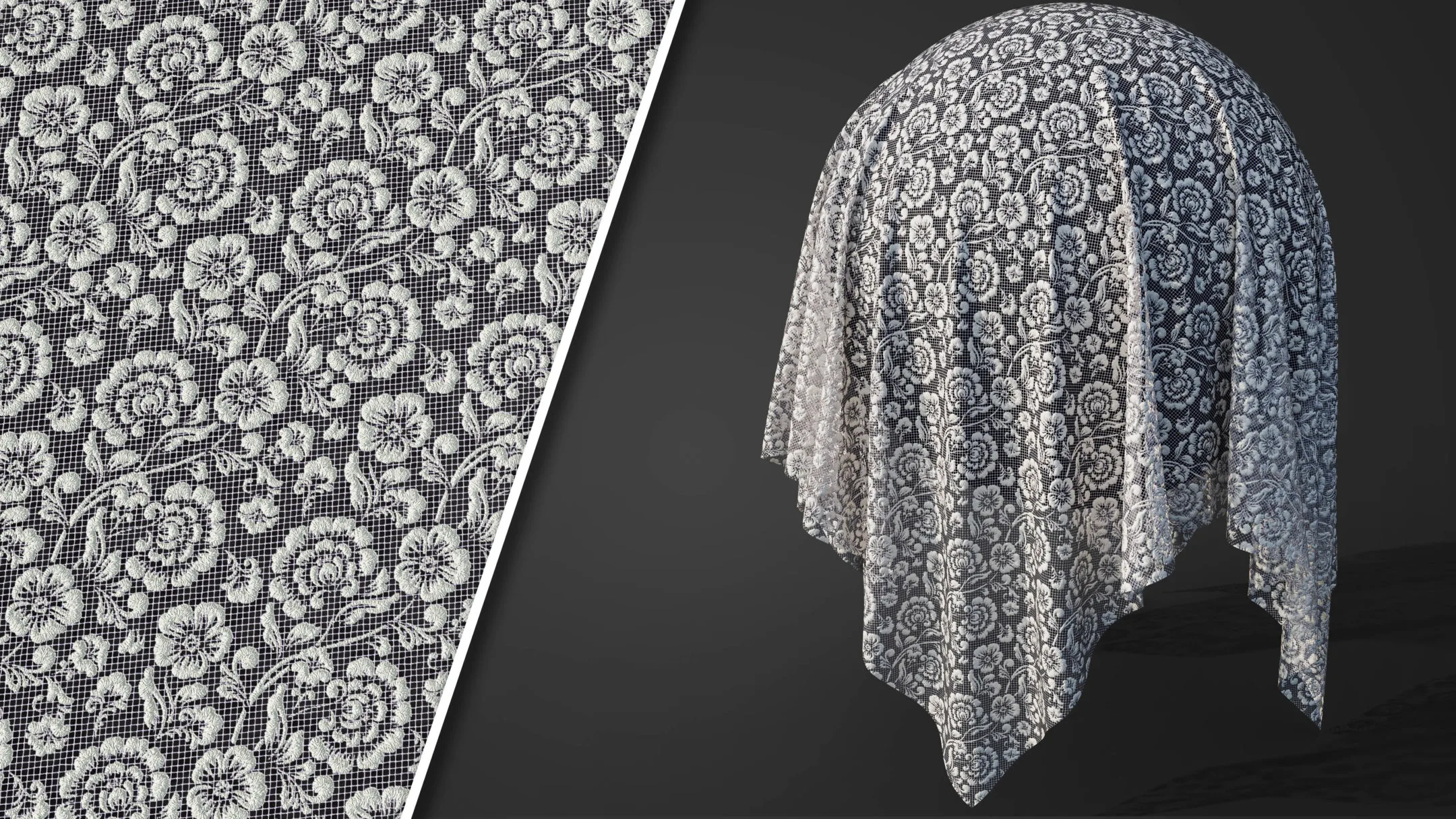 50 Lace Fabric Texture + Sbsar + VideoTutorial Vol03