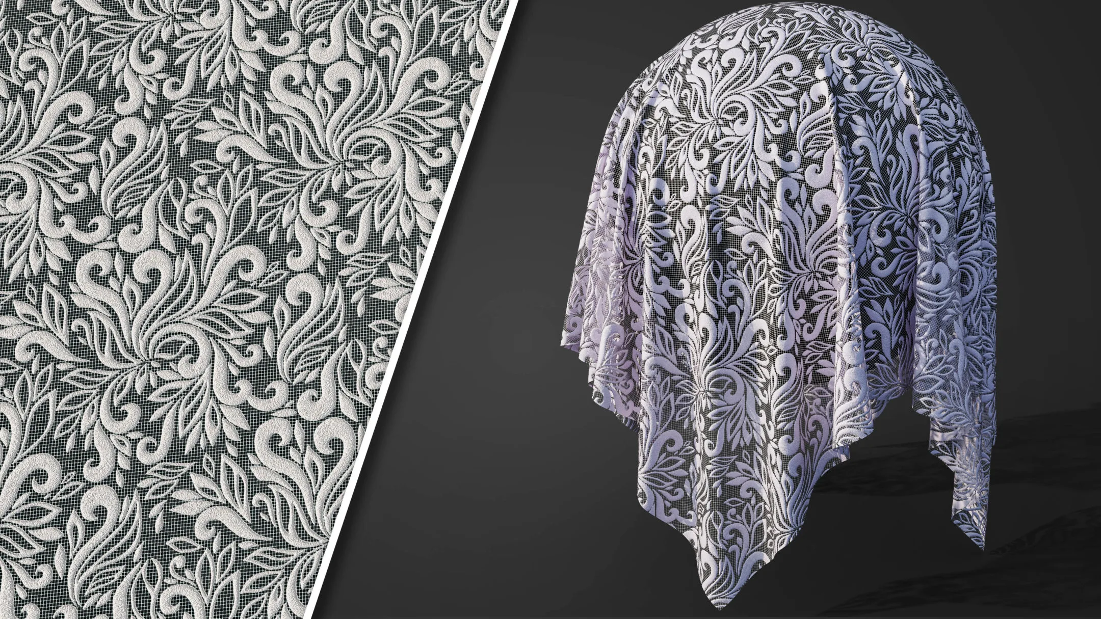 50 Lace Fabric Texture + Sbsar + VideoTutorial Vol03