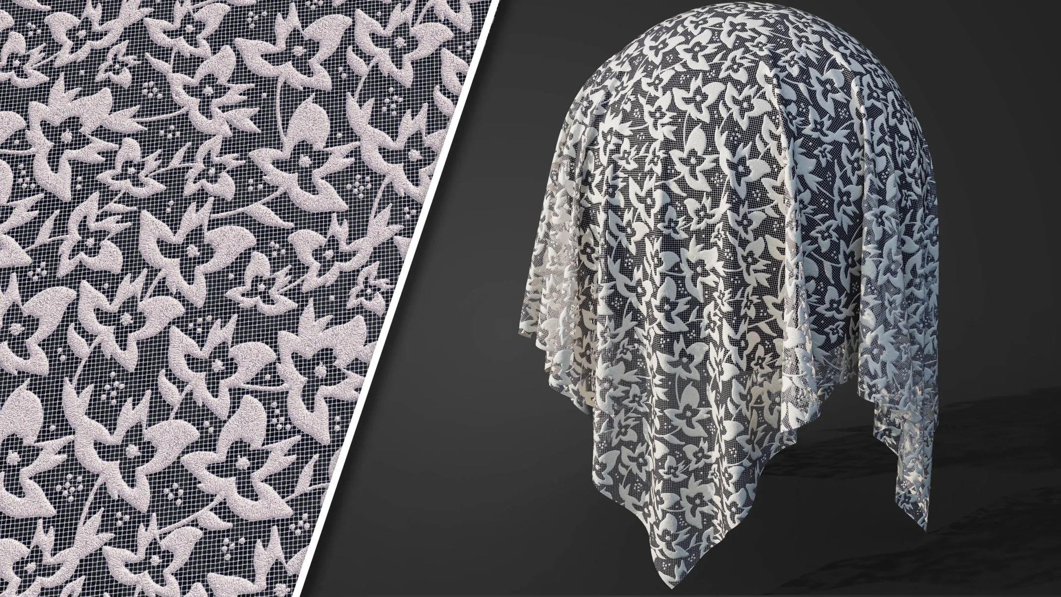 50 Lace Fabric Texture + Sbsar + VideoTutorial Vol03