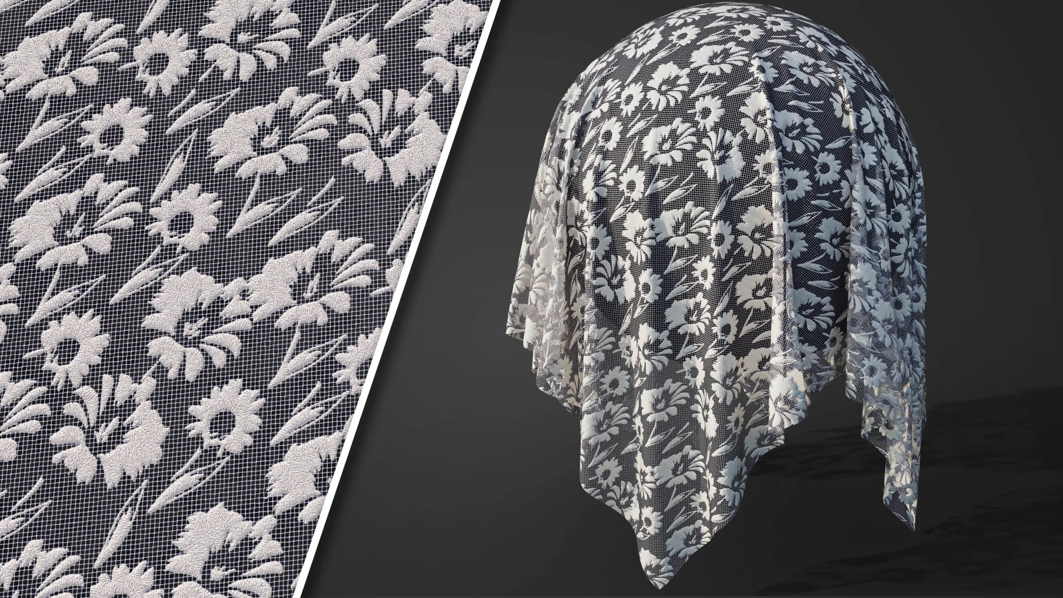 50 Lace Fabric Texture + Sbsar + VideoTutorial Vol03