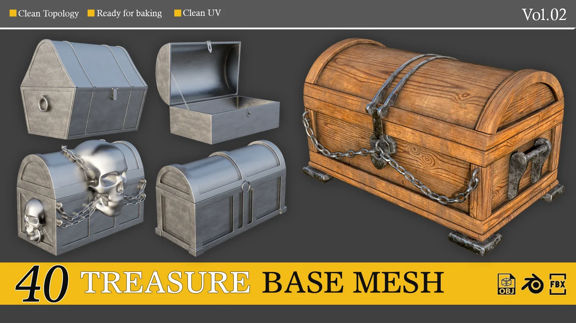 40 Base Mesh Treasure Chest - vol-02