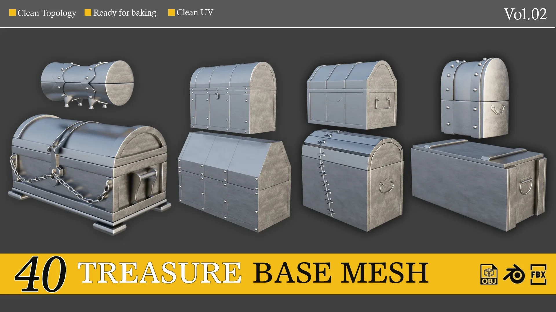 40 Base Mesh Treasure Chest - vol-02