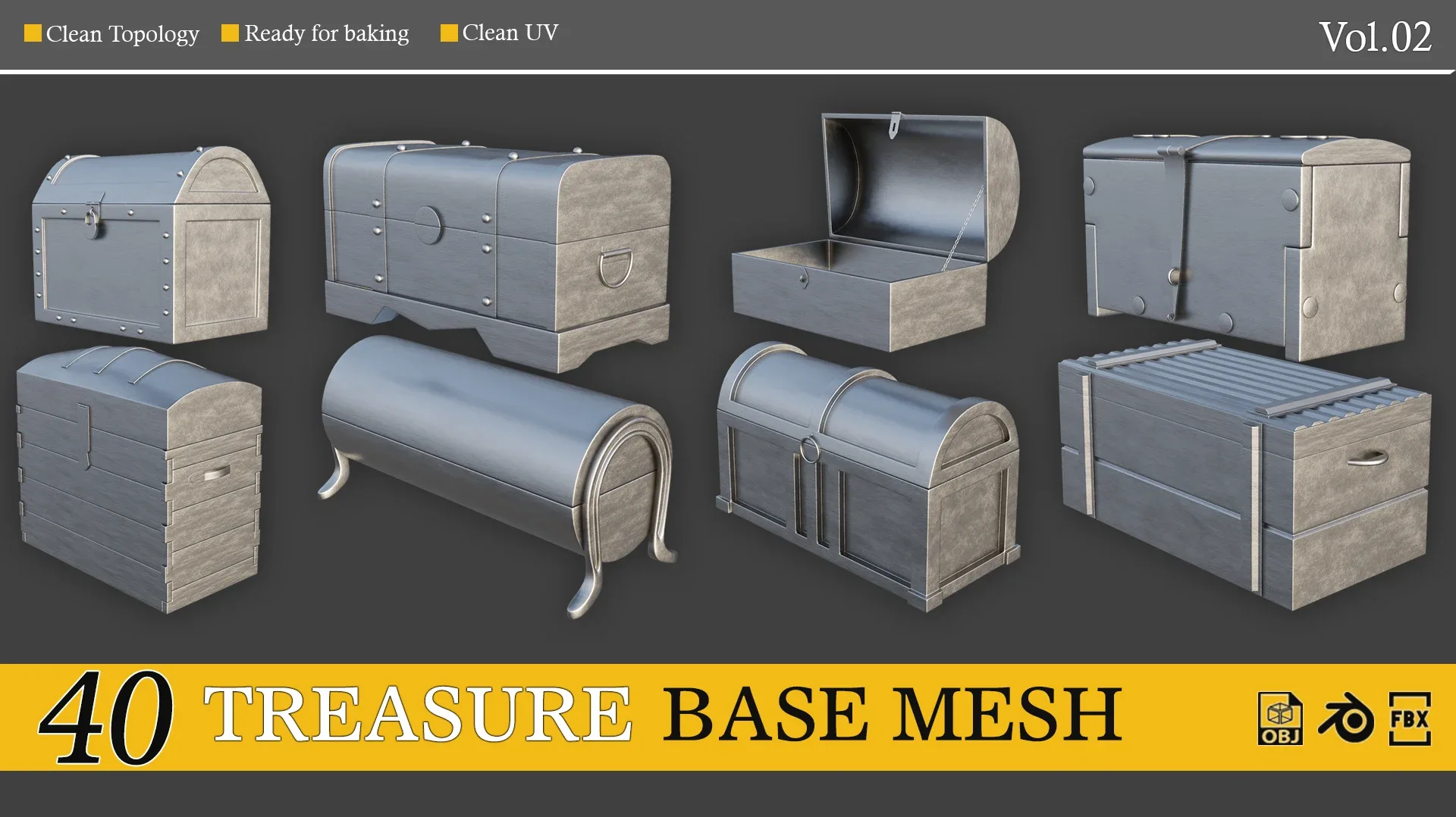 40 Base Mesh Treasure Chest - vol-02