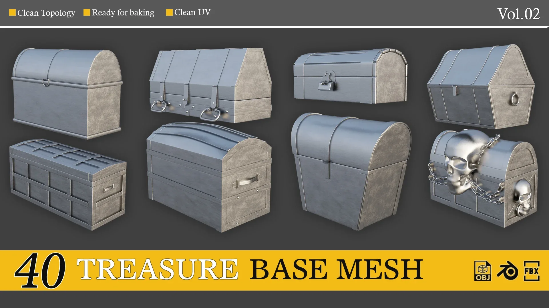 40 Base Mesh Treasure Chest - vol-02