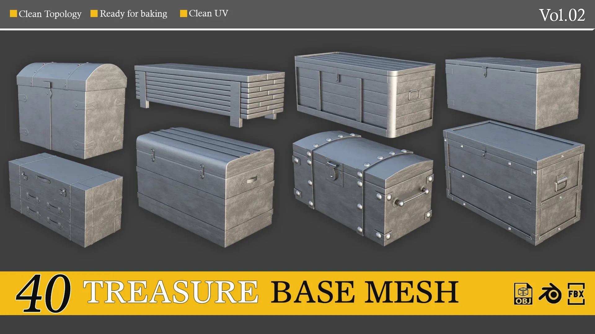 40 Base Mesh Treasure Chest - vol-02