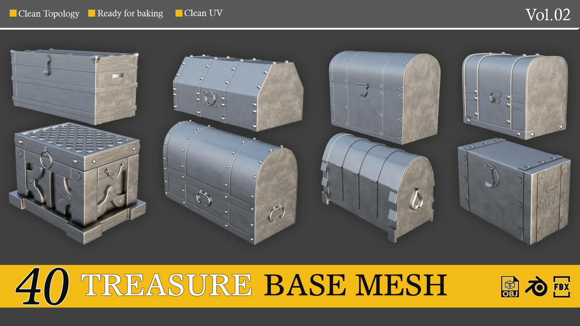 40 Base Mesh Treasure Chest - vol-02