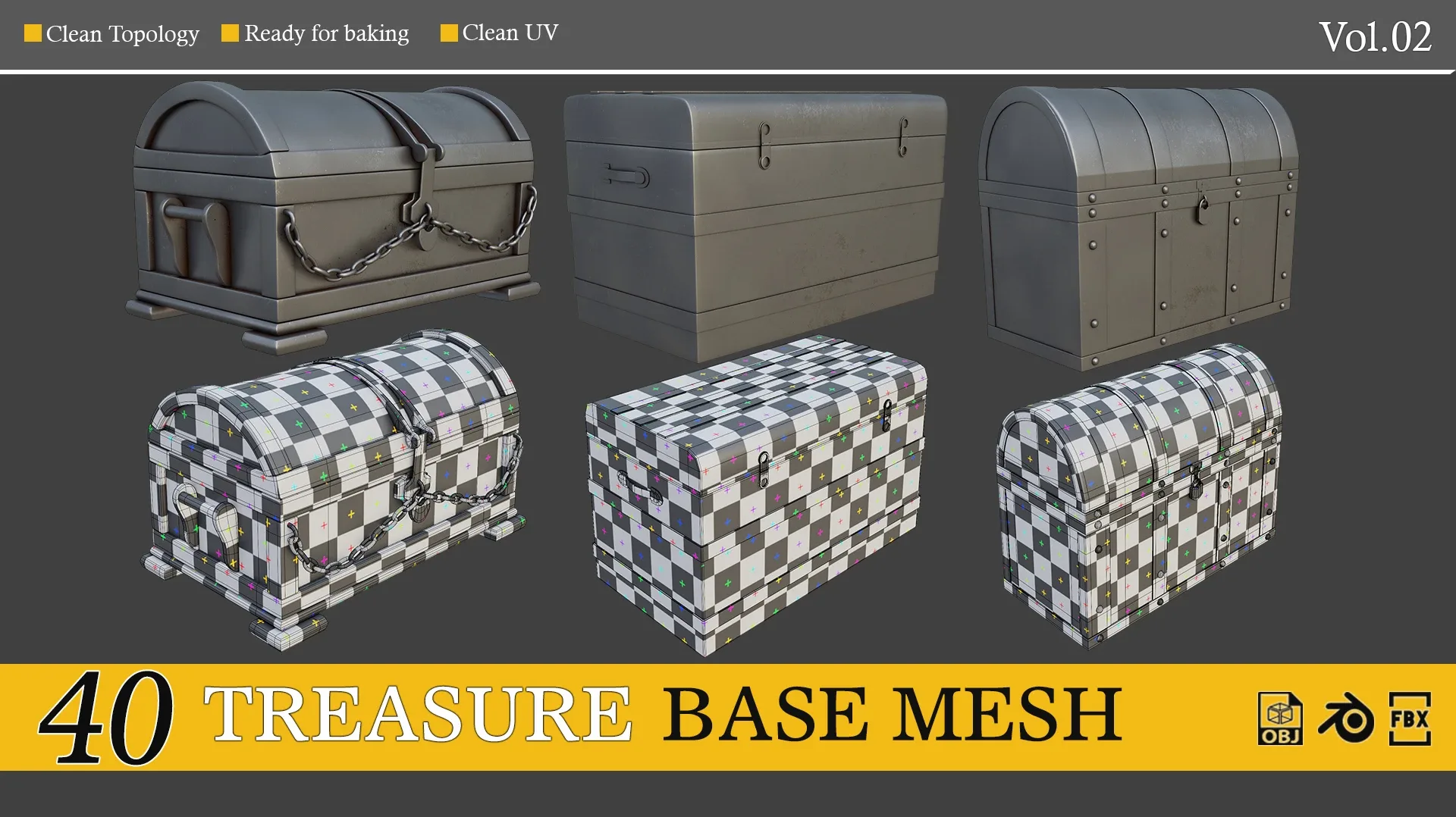 40 Base Mesh Treasure Chest - vol-02