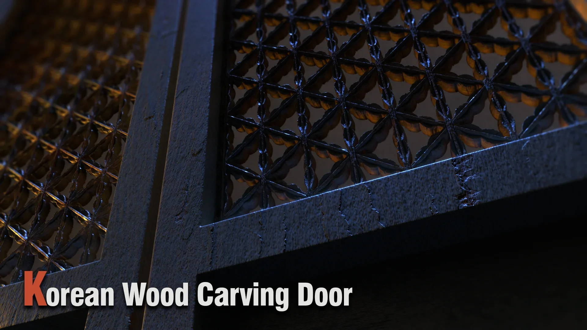 Korean wood carving door