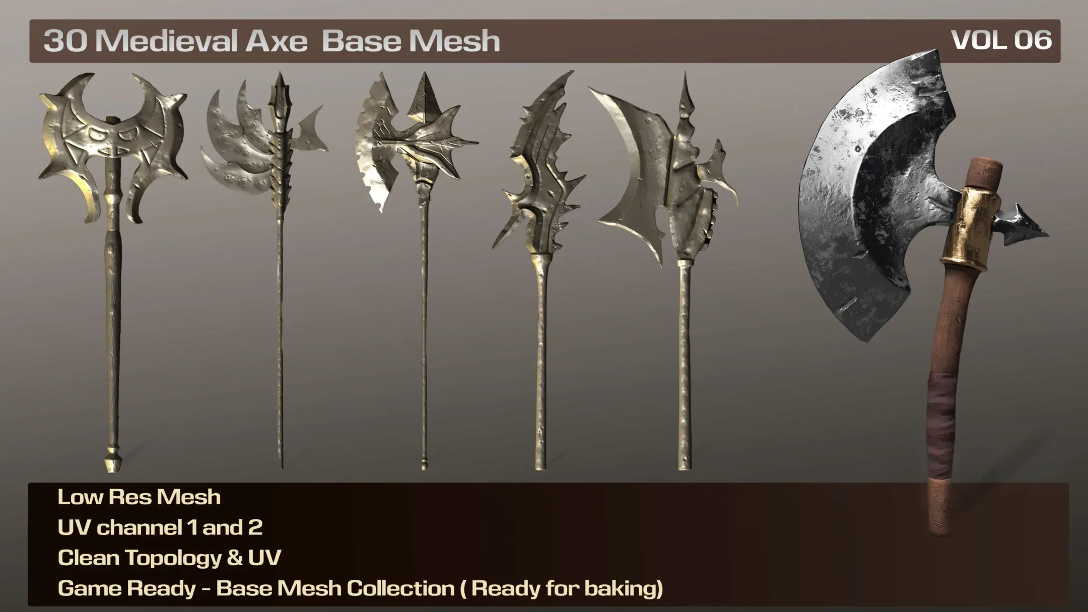 Axe Base Mesh - VOL 06 ( Game Ready )