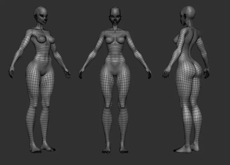 Stylized Female Basemesh inspired in J.Scott Campbell .ZTL .OBJ