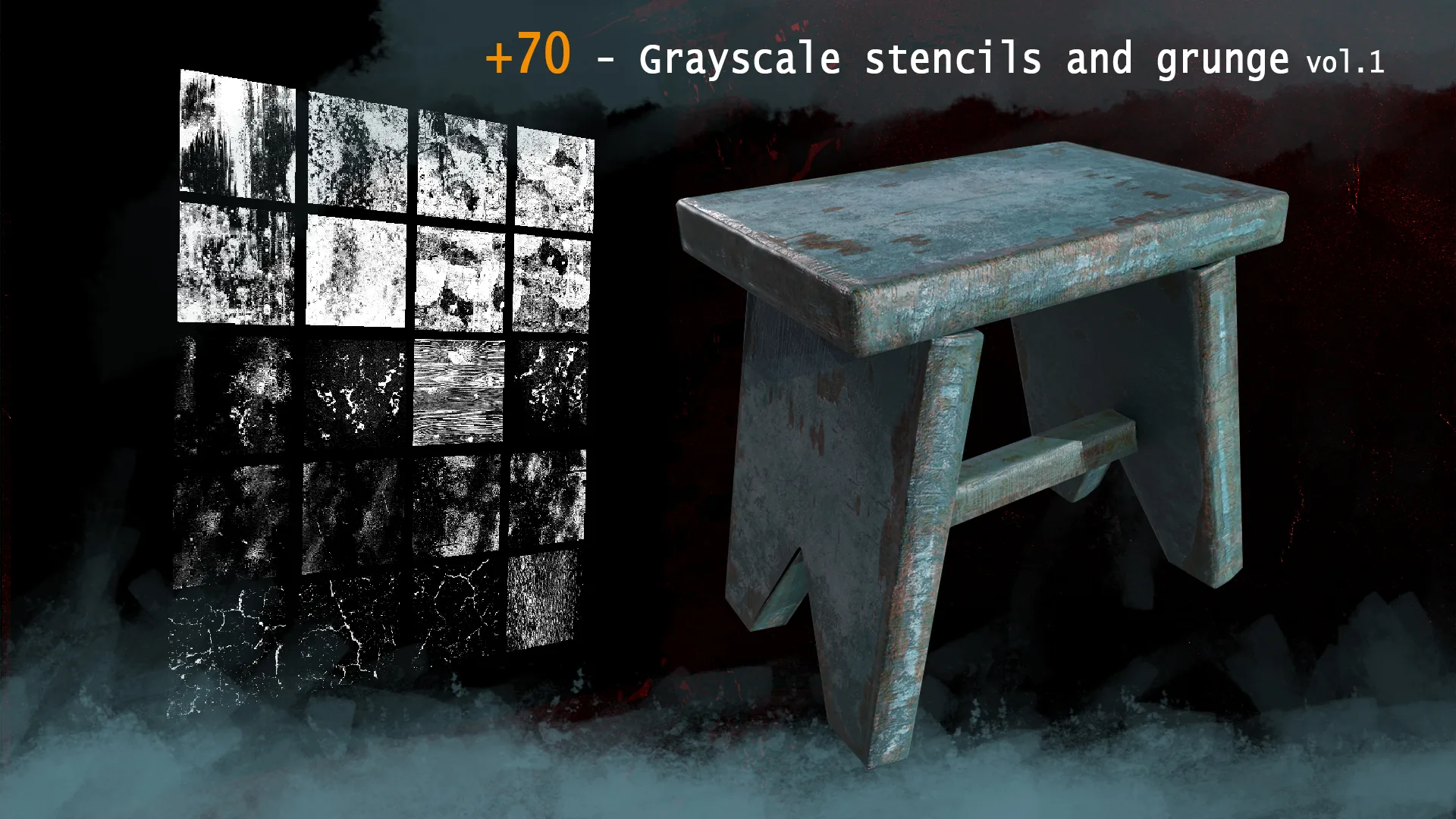 +70 - Grayscale stencils and grunge -vol.1