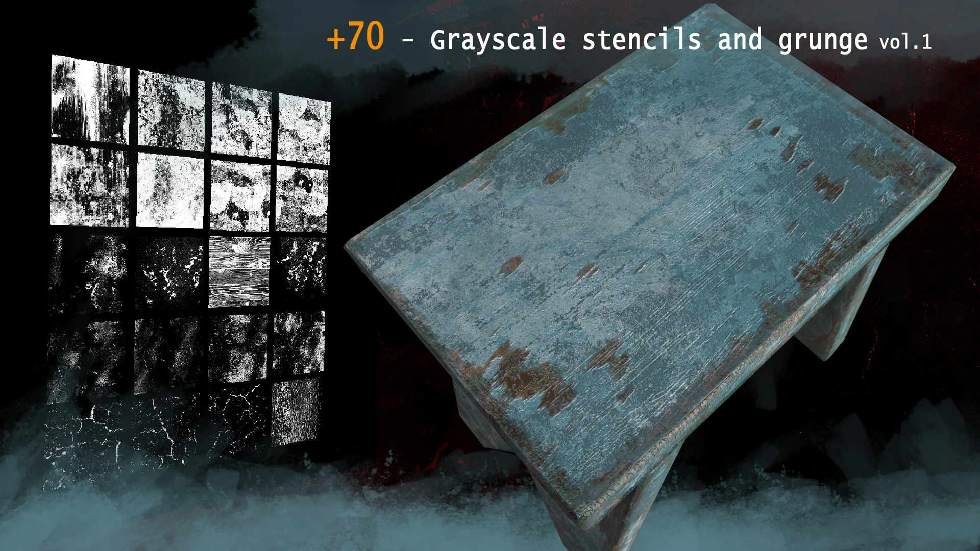 +70 - Grayscale stencils and grunge -vol.1