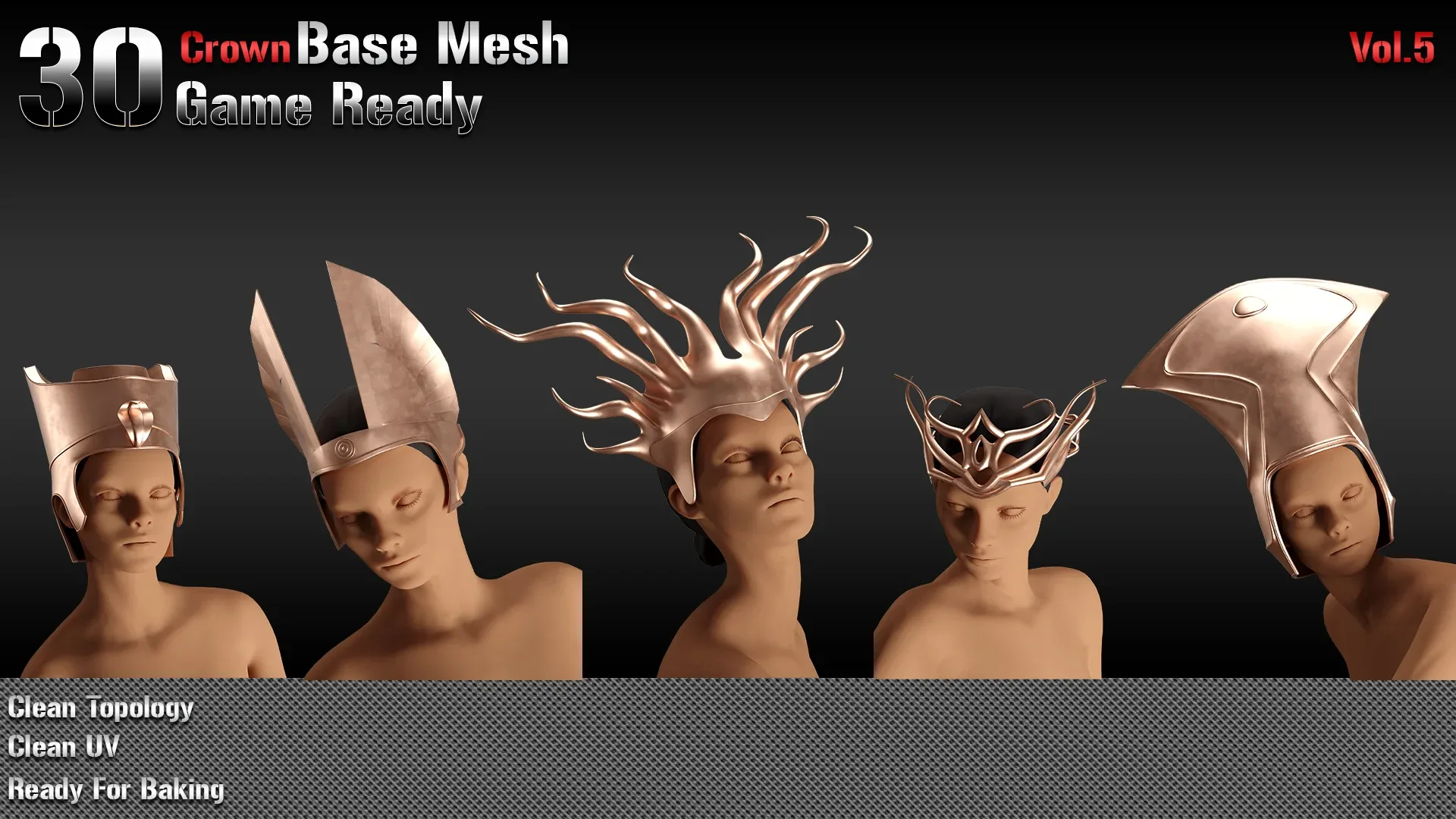 30 Base Mesh -Vol5-Crown (Game Ready)