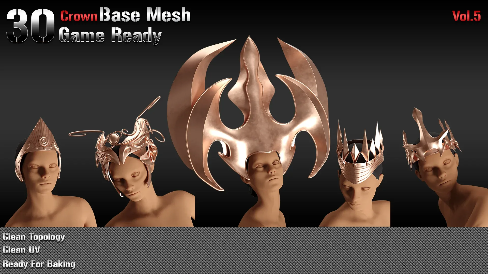 30 Base Mesh -Vol5-Crown (Game Ready)