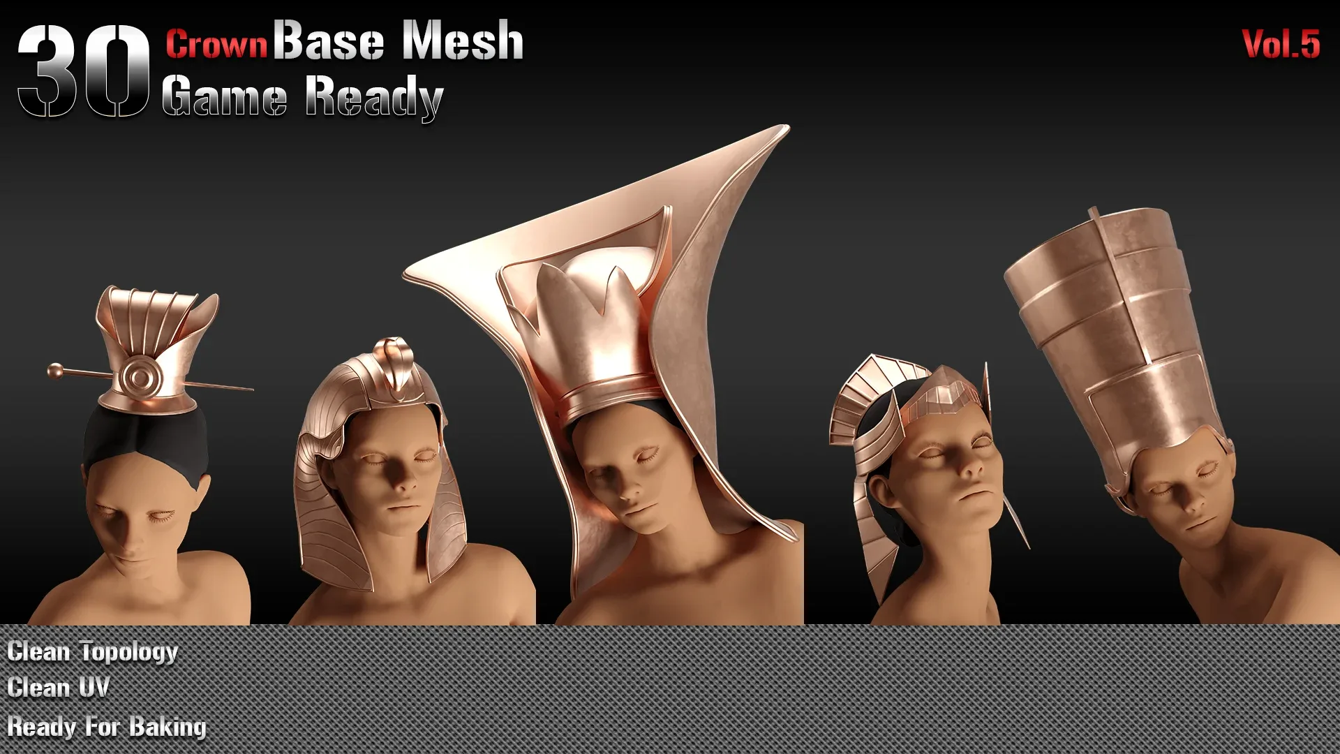 30 Base Mesh -Vol5-Crown (Game Ready)