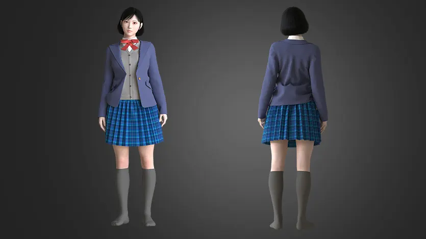 School Uniform | clo3d | marvelous designer School Uniform