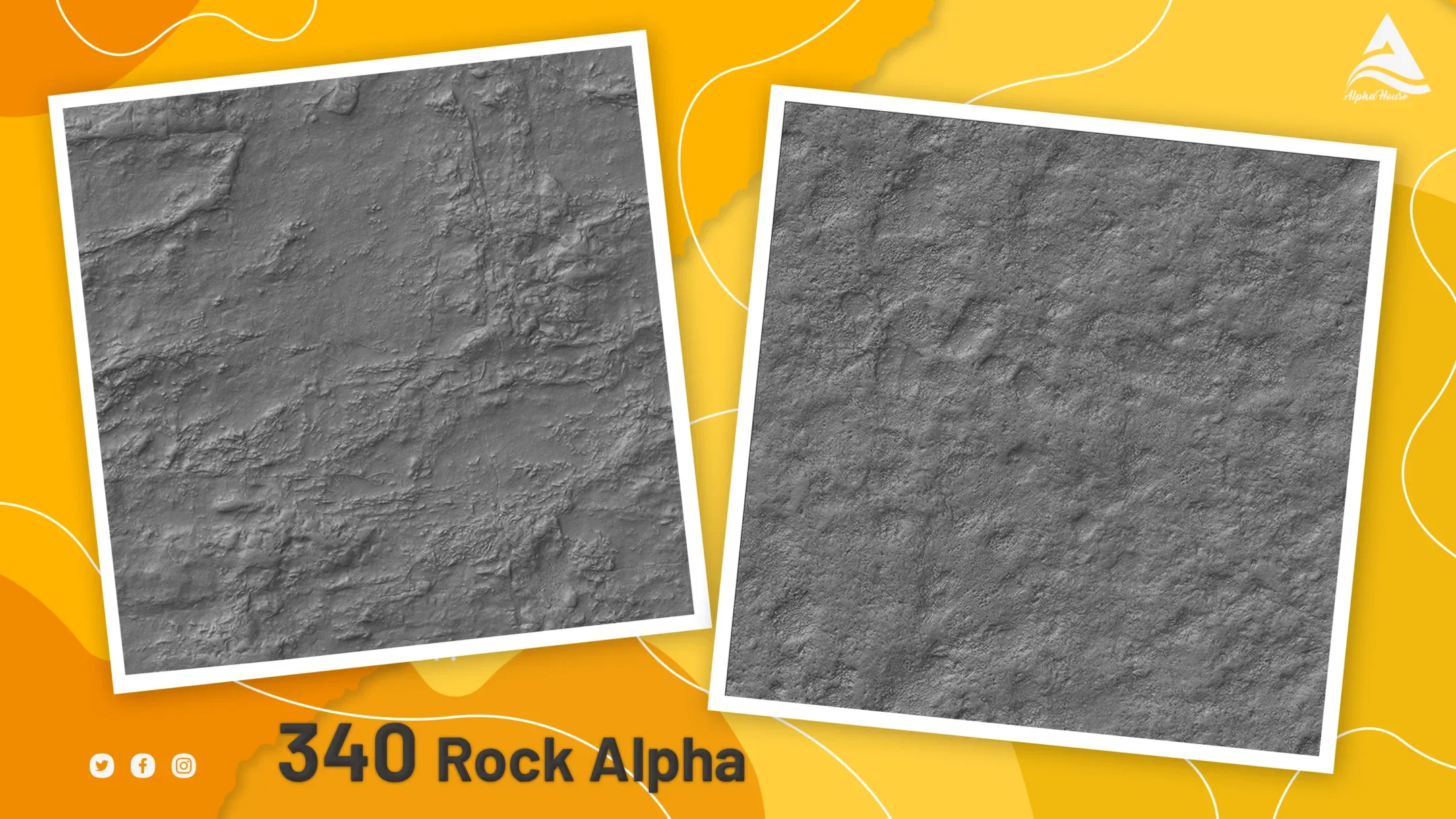 300 Tileable and Seamless Rock Alphas+ 40 Rock detail alpha