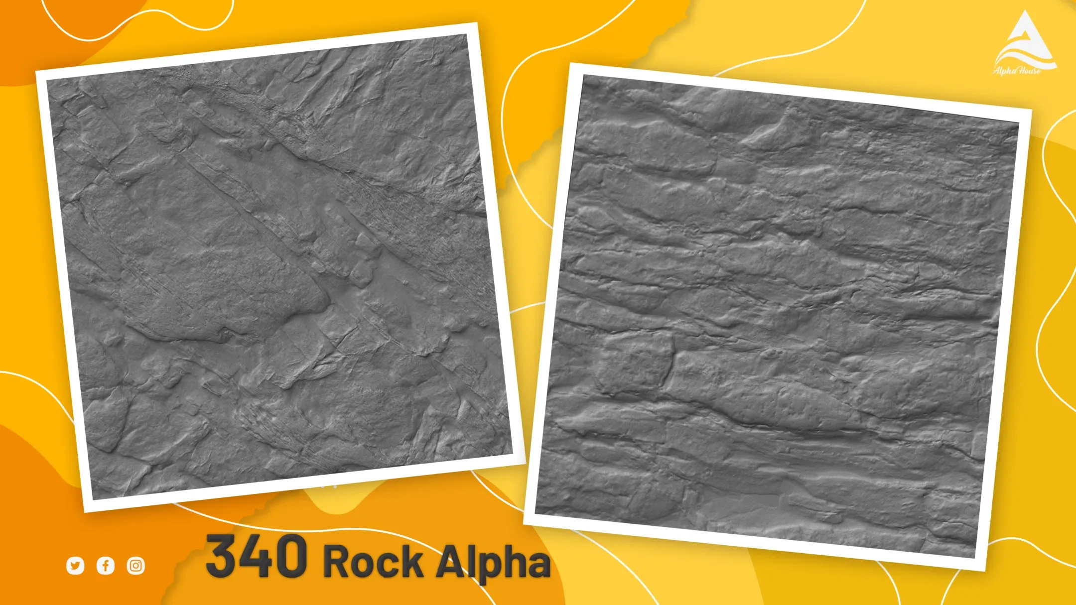 300 Tileable and Seamless Rock Alphas+ 40 Rock detail alpha