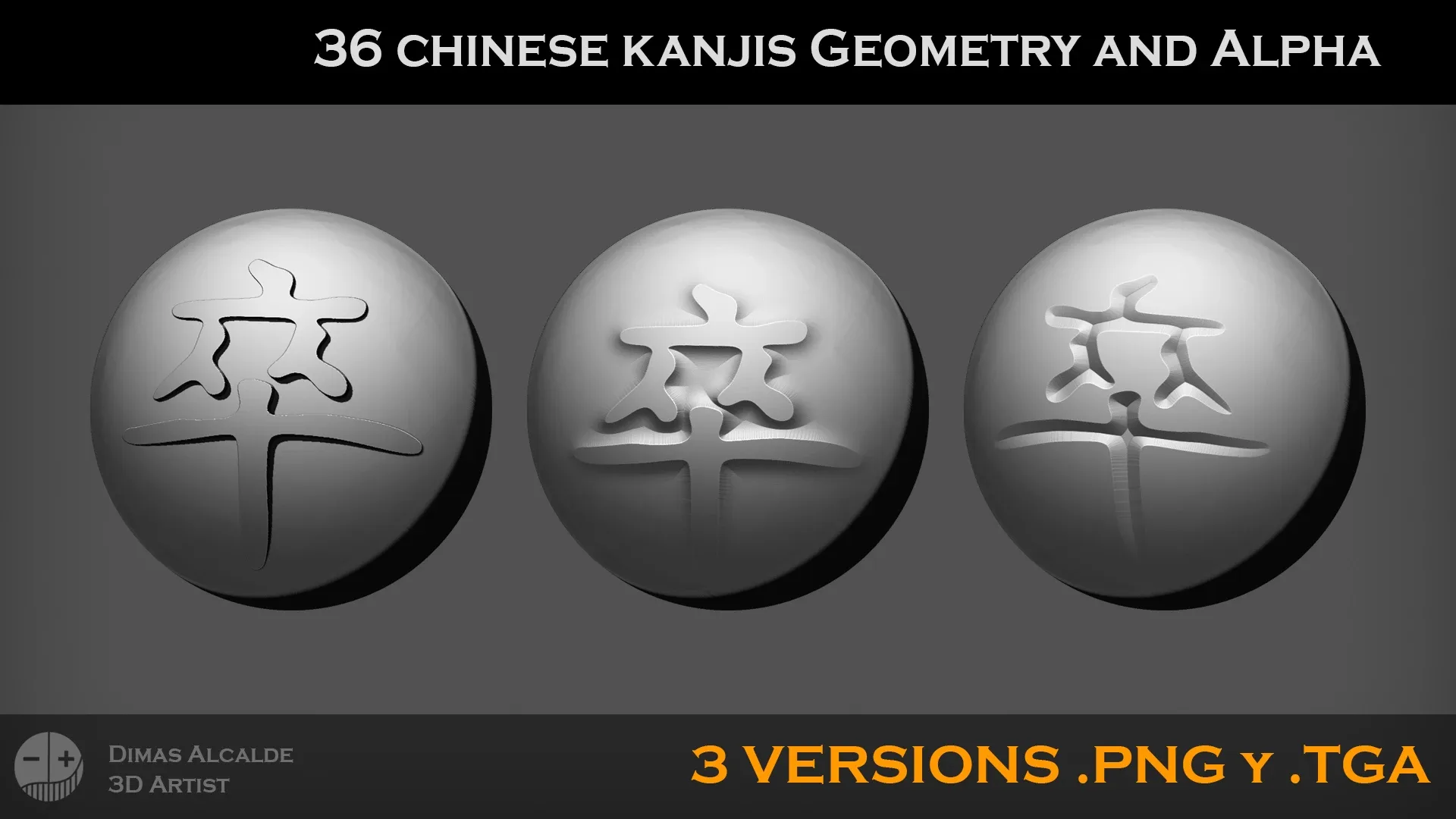 36 Chinese Kanjis Alphas and Geometries [NEW]