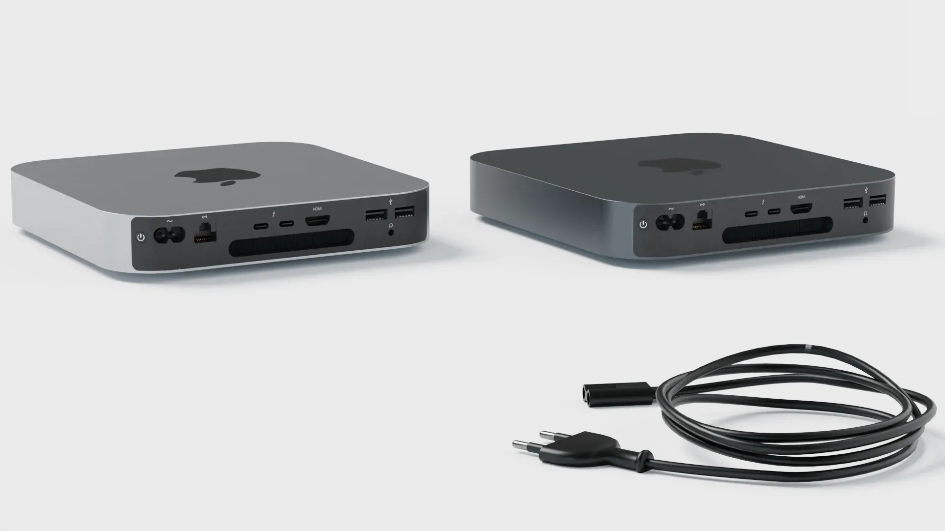 Mac mini 2022 with keyboard mouse trackpad and airPods Max