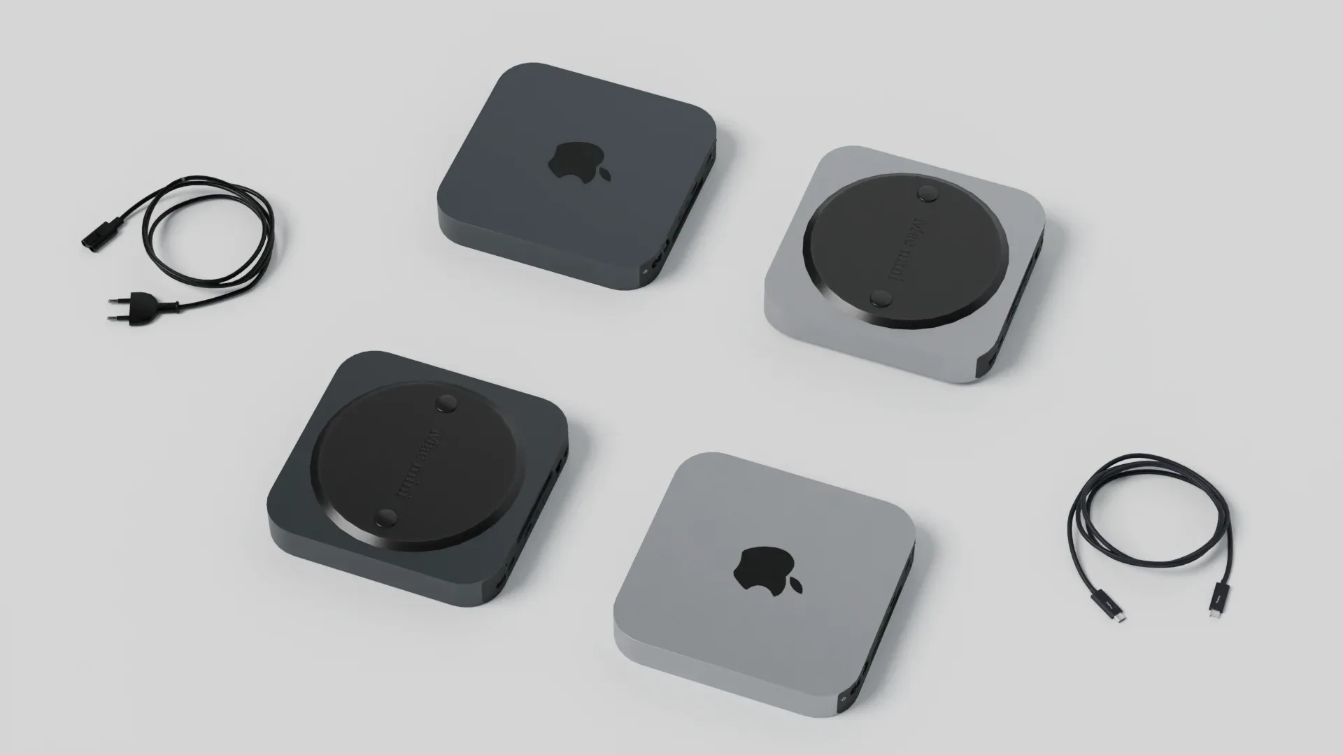 Mac mini 2022 with keyboard mouse trackpad and airPods Max