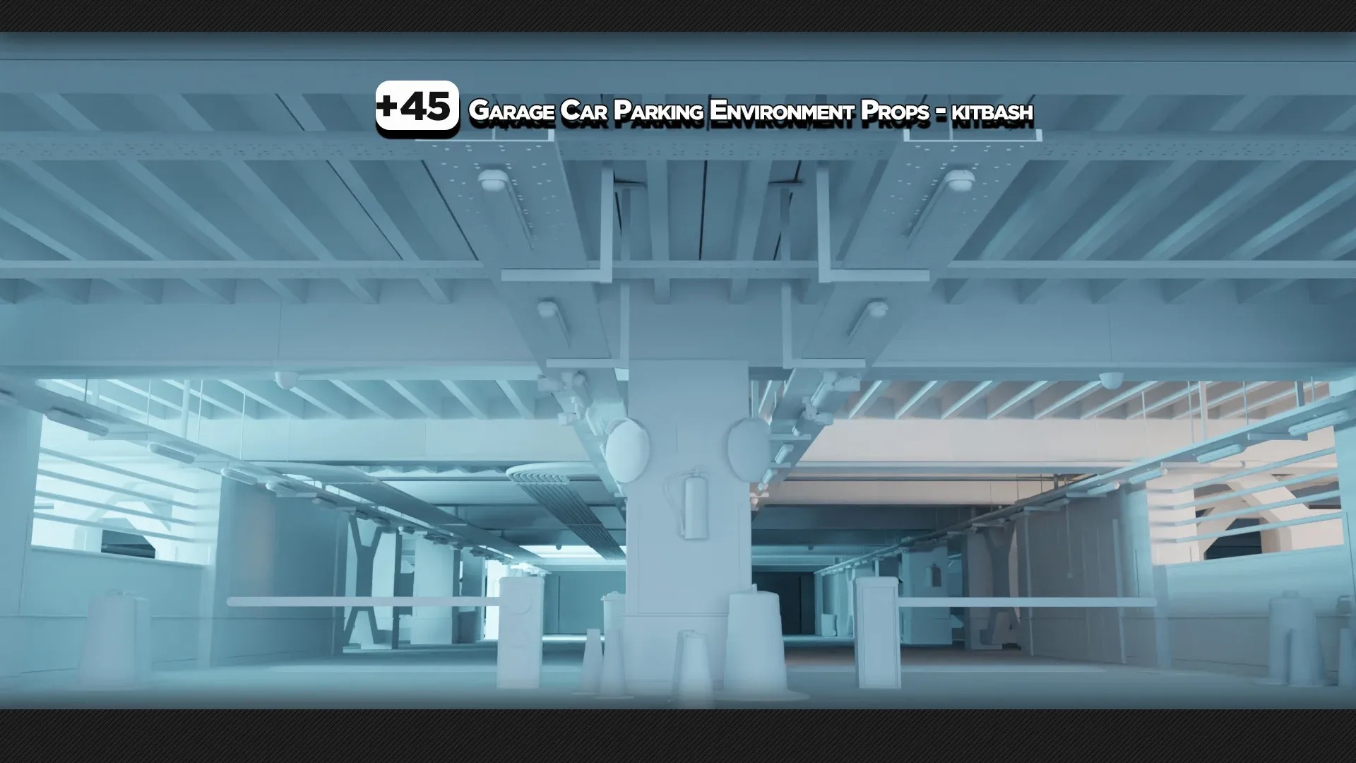 +45 Garage Car Parking Environment Props - KITBASH - Vol 3