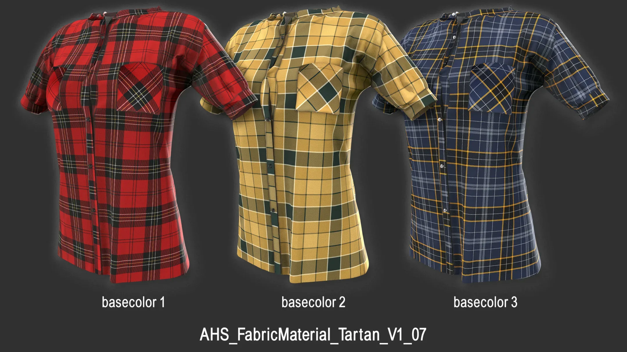 10 Plaid/Tartan Fabric Materials + 30 Textures (4K) Vol 1