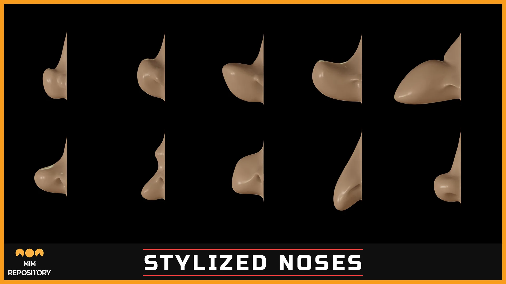 100 ZBrush VDM Stylized nose brushes