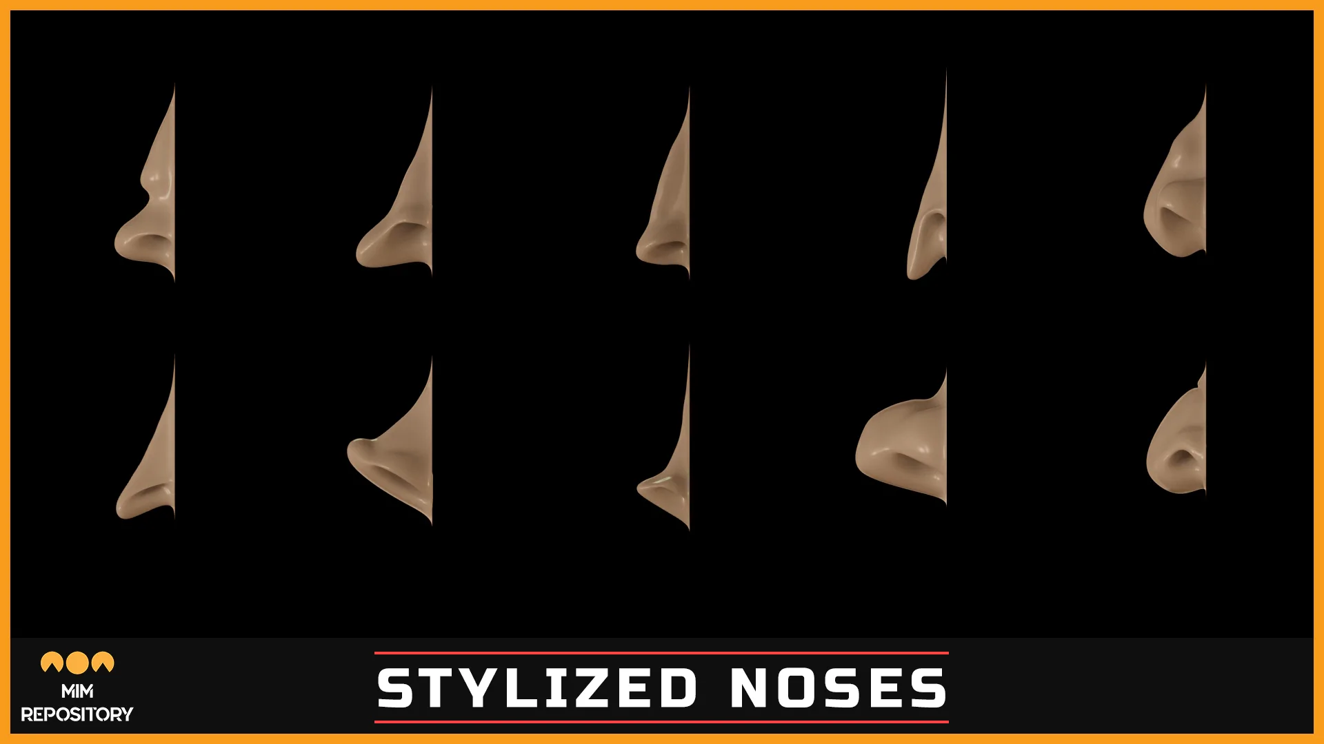 100 ZBrush VDM Stylized nose brushes