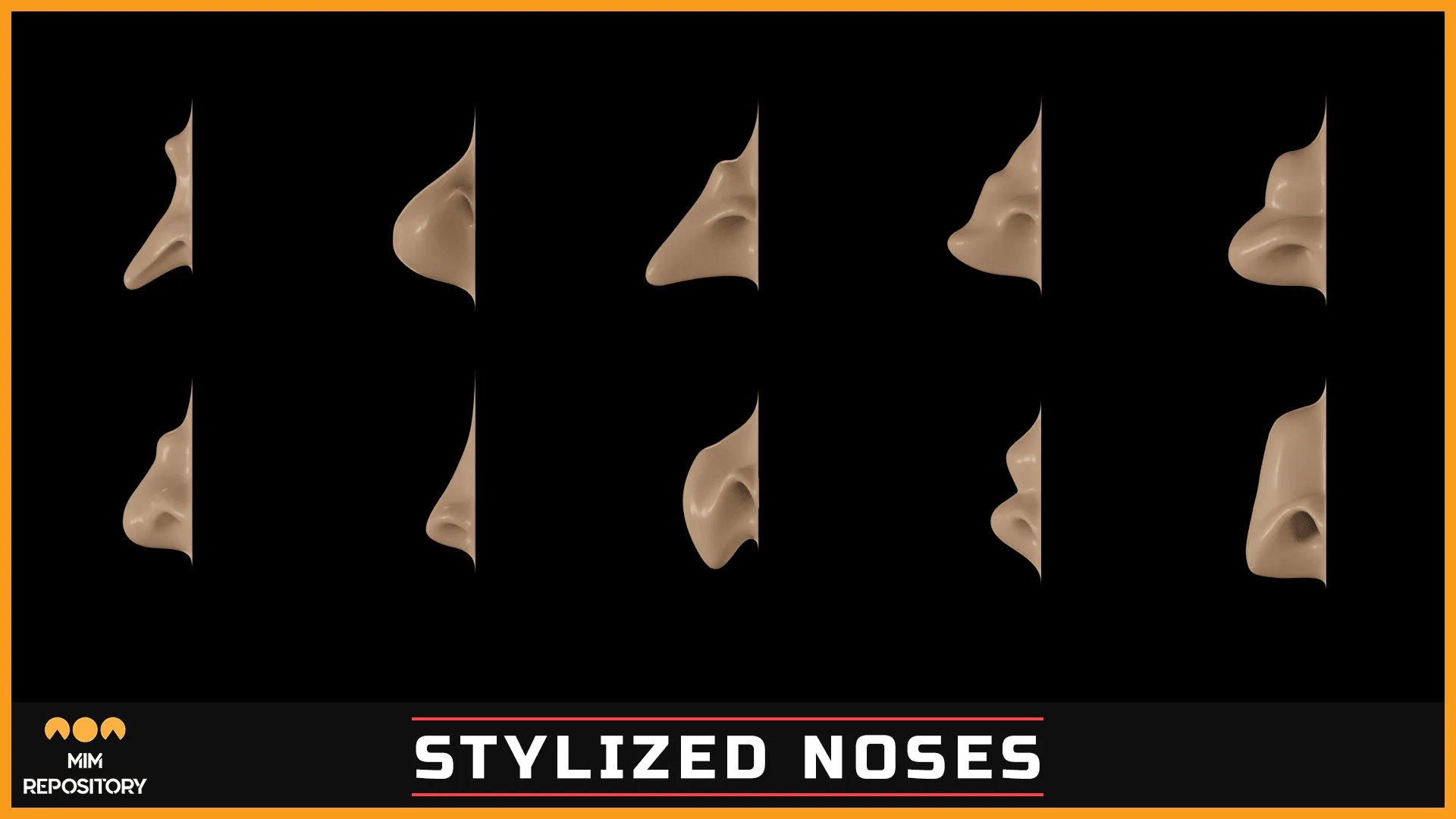 100 ZBrush VDM Stylized nose brushes