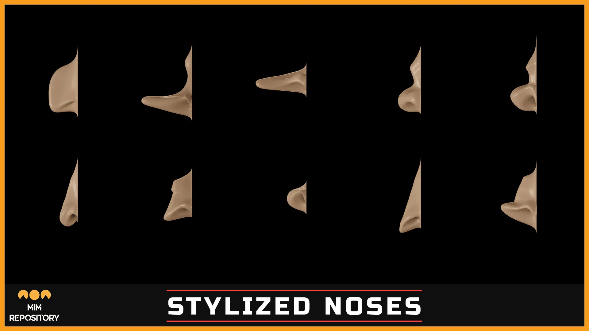 100 ZBrush VDM Stylized nose brushes