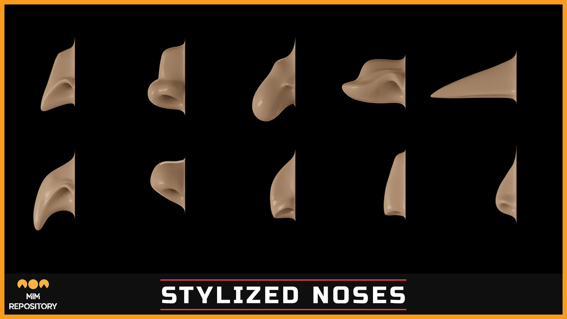 100 ZBrush VDM Stylized nose brushes