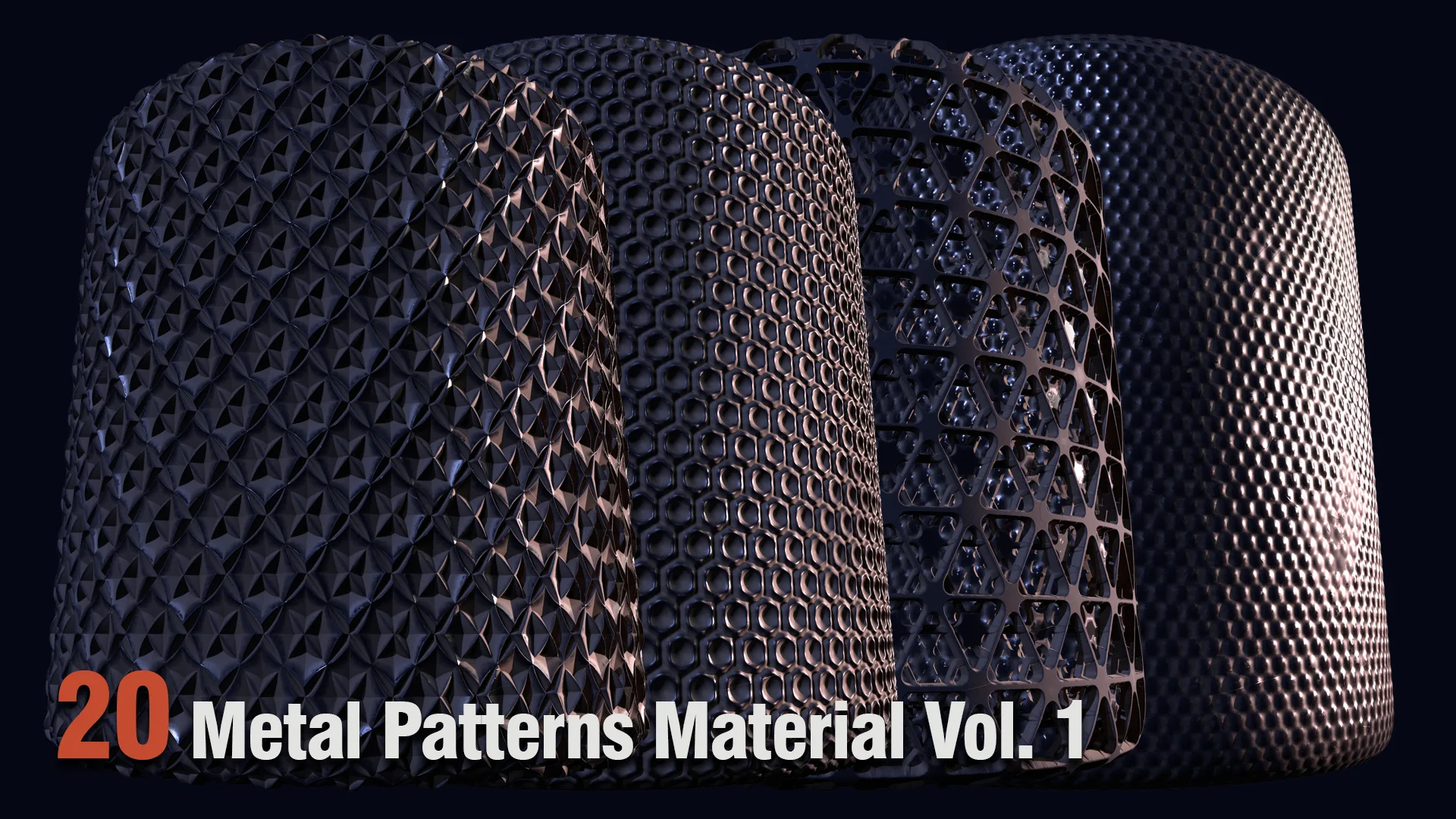 20 Metal Patterns PBR Material Vol. 1