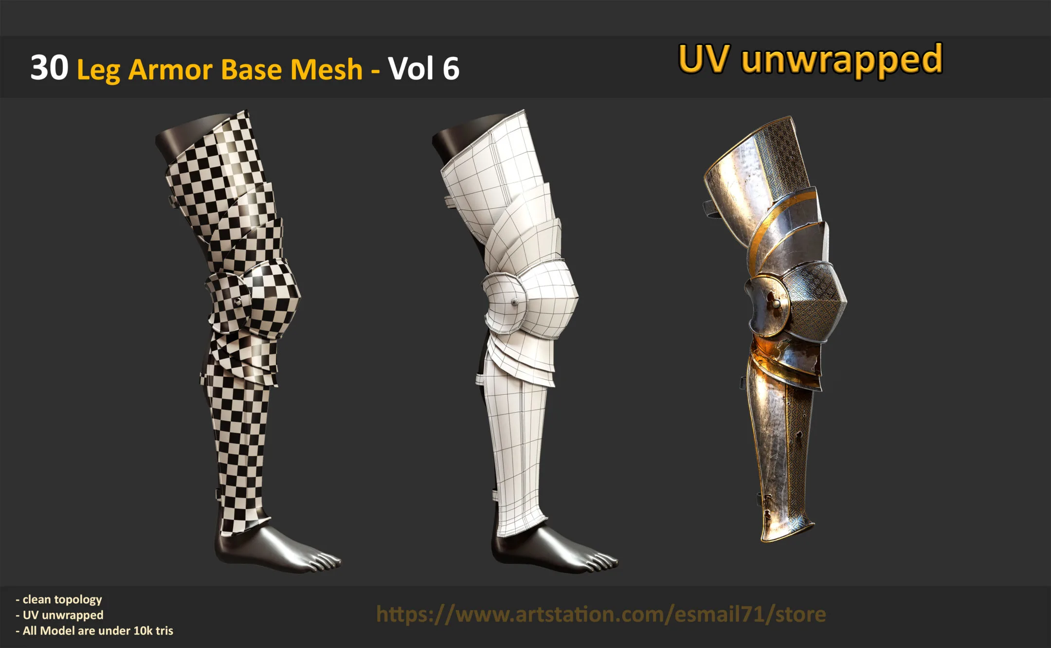 30 Leg Armor Base Mesh - Vol 6