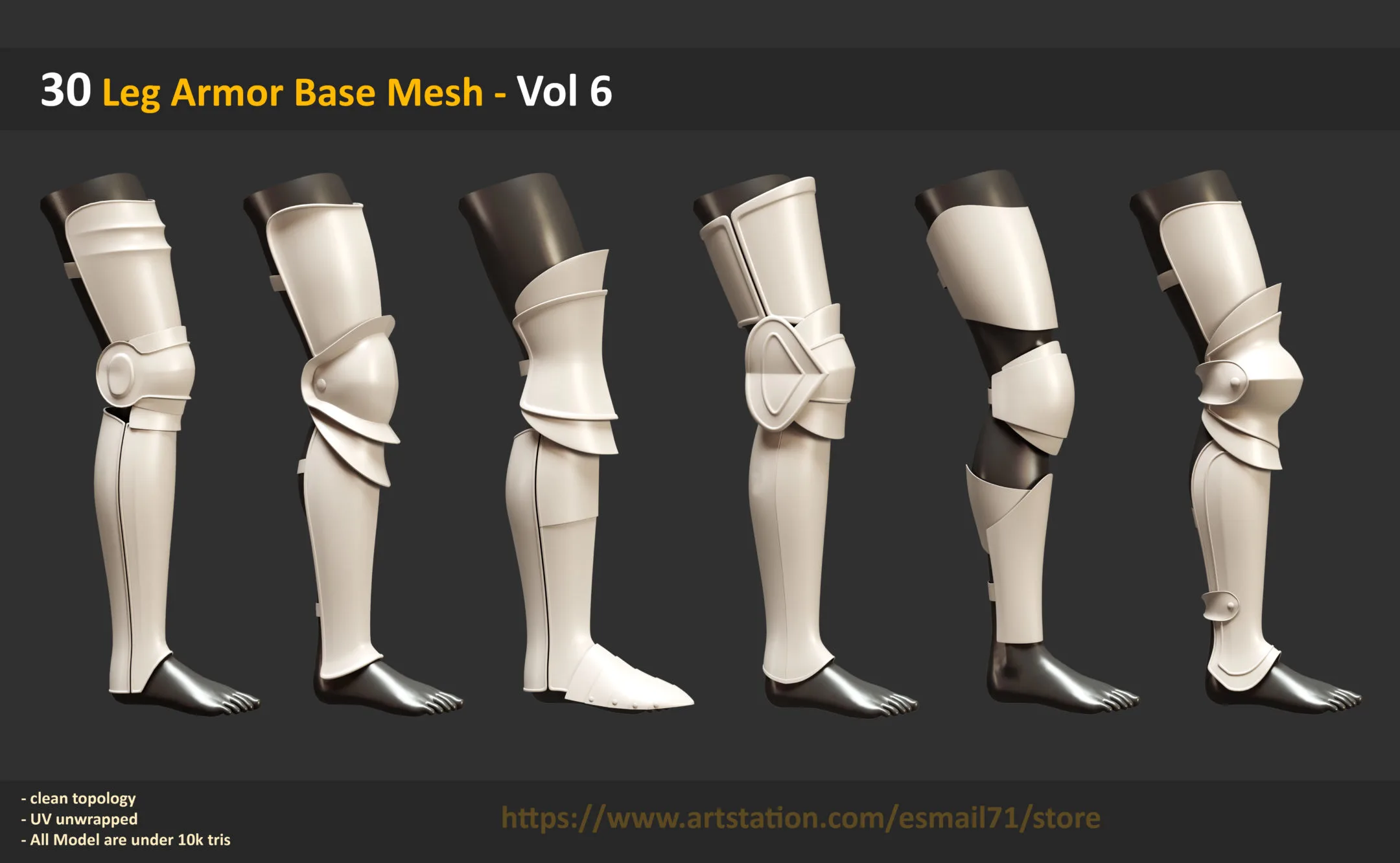 30 Leg Armor Base Mesh - Vol 6