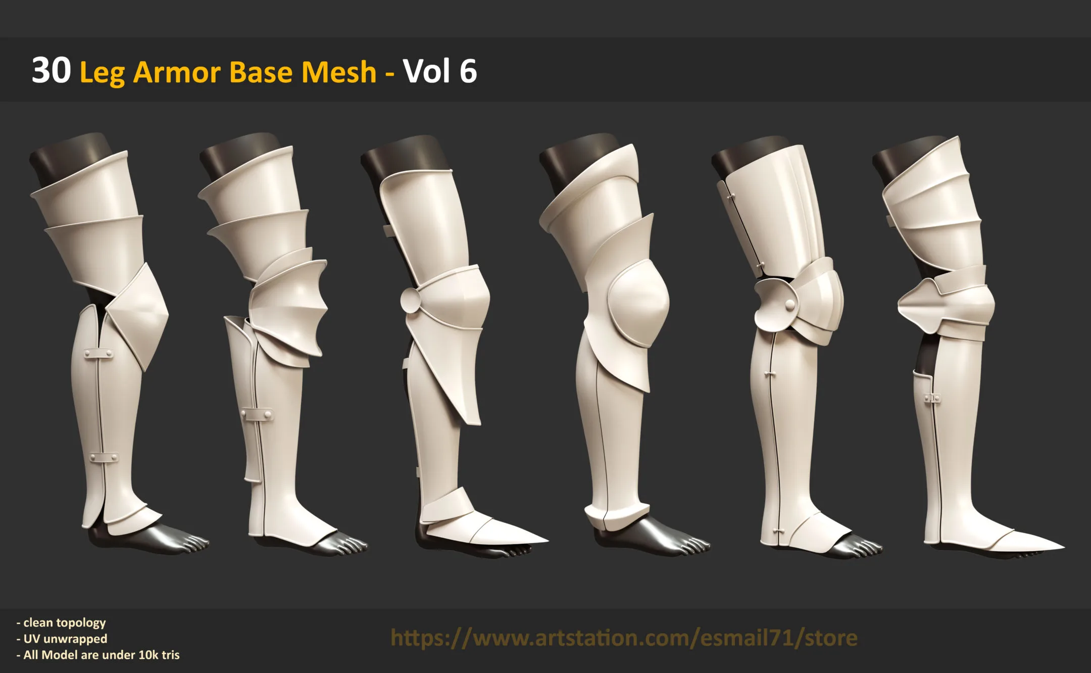 30 Leg Armor Base Mesh - Vol 6