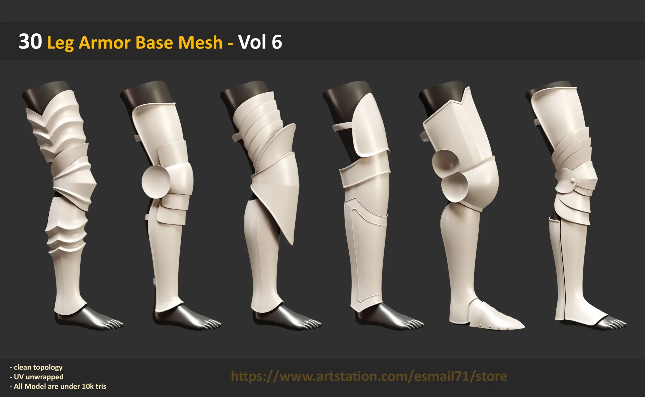 30 Leg Armor Base Mesh - Vol 6