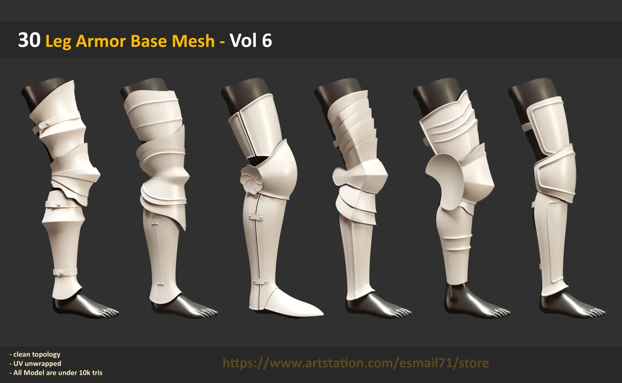 30 Leg Armor Base Mesh - Vol 6