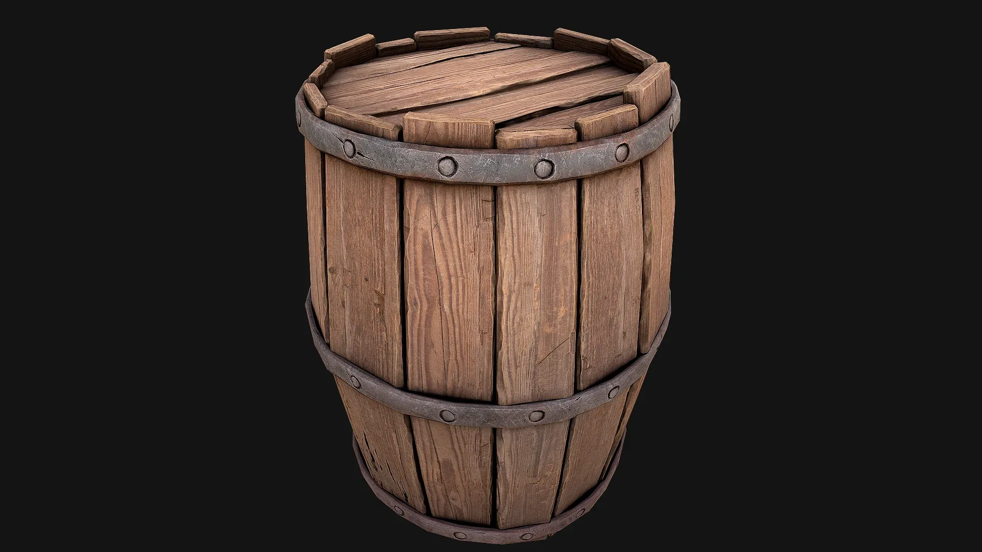 Medieval Wooden Barrel