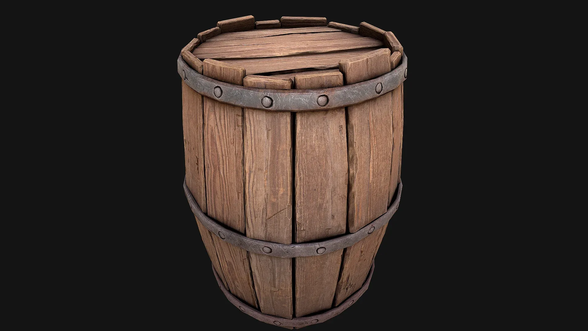 Medieval Wooden Barrel