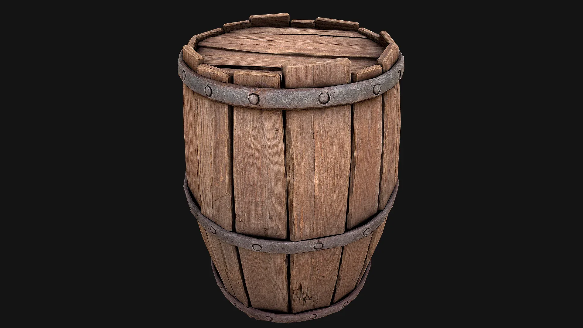 Medieval Wooden Barrel